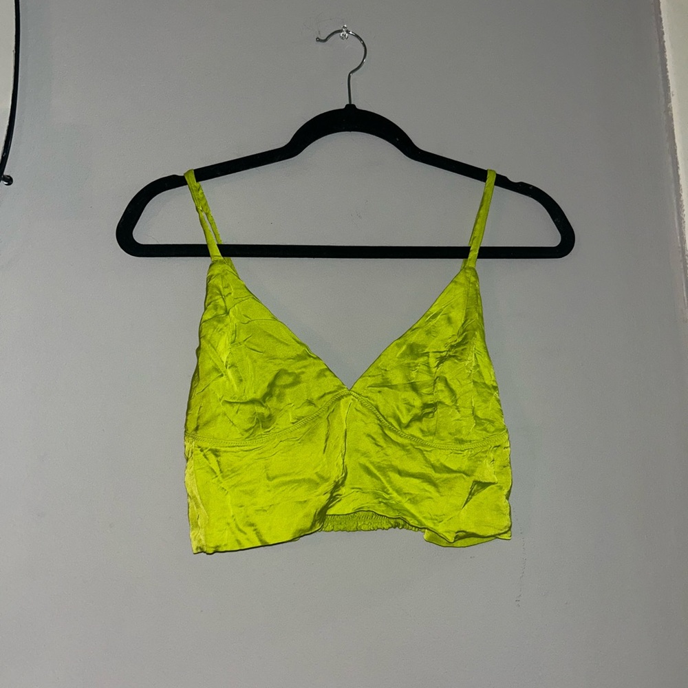 Aerie Neon Green Silk Bralette